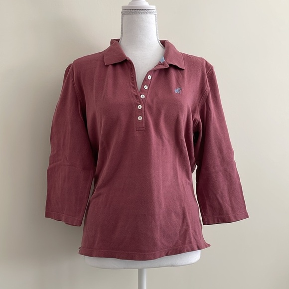 Caribbean Joe Tops - Caribbean Joe Mauve Polo Style Top with 3/4 Length Sleeves. PXL
